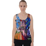 Beauty Stained Glass Castle Building Velvet Tank Top