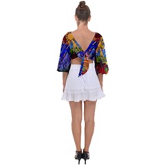 Tie Back Butterfly Sleeve Chiffon Top 