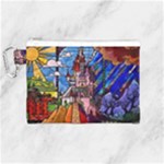 Beauty Stained Glass Castle Building Canvas Cosmetic Bag (Medium)