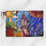 Beauty Stained Glass Castle Building Canvas Cosmetic Bag (XL)