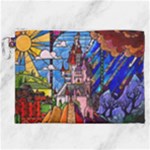 Beauty Stained Glass Castle Building Canvas Cosmetic Bag (XXL)