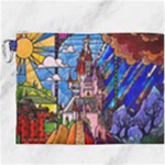 Beauty Stained Glass Castle Building Canvas Cosmetic Bag (XXXL)