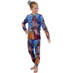 Beauty Stained Glass Castle Building Kids  Long Sleeve Set 