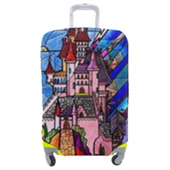 Beauty Stained Glass Castle Building Luggage Cover (Medium) from ArtsNow.com