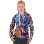 Beauty Stained Glass Castle Building Women s Overhead Hoodie