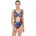 Beauty Stained Glass Castle Building Center Cut Out Swimsuit
