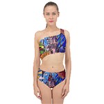 Beauty Stained Glass Castle Building Spliced Up Two Piece Swimsuit