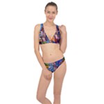Beauty Stained Glass Castle Building Classic Banded Bikini Set 