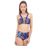 Beauty Stained Glass Castle Building Cage Up Bikini Set