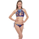 Beauty Stained Glass Castle Building Cross Front Halter Bikini Set