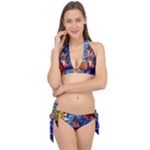 Beauty Stained Glass Castle Building Tie It Up Bikini Set