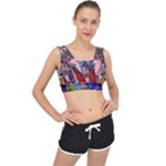 Beauty Stained Glass Castle Building V-Back Sports Bra