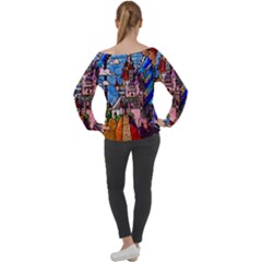 Off Shoulder Long Sleeve Velour Top 