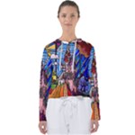 Beauty Stained Glass Castle Building Women s Slouchy Sweat