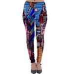 Beauty Stained Glass Castle Building Lightweight Velour Leggings