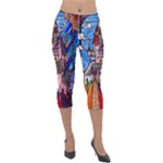 Beauty Stained Glass Castle Building Lightweight Velour Capri Leggings 