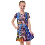 Beauty Stained Glass Castle Building Kids  Cross Web Dress