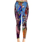 Beauty Stained Glass Castle Building Inside Out Leggings