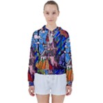 Beauty Stained Glass Castle Building Women s Tie Up Sweat