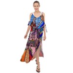 Beauty Stained Glass Castle Building Maxi Chiffon Cover Up Dress