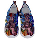Beauty Stained Glass Castle Building Kids  Velcro No Lace Shoes