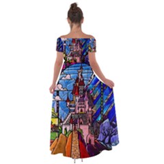 Off Shoulder Open Front Chiffon Dress 