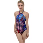 Beauty Stained Glass Castle Building Go with the Flow One Piece Swimsuit