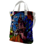 Beauty Stained Glass Castle Building Canvas Messenger Bag