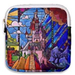 Beauty Stained Glass Castle Building Mini Square Pouch