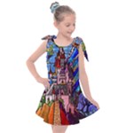 Beauty Stained Glass Castle Building Kids  Tie Up Tunic Dress