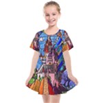 Beauty Stained Glass Castle Building Kids  Smock Dress