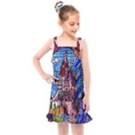Beauty Stained Glass Castle Building Kids  Overall Dress