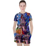 Beauty Stained Glass Castle Building Women s Tee and Shorts Set