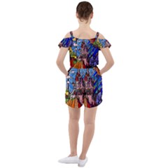 Ruffle Cut Out Chiffon Playsuit 