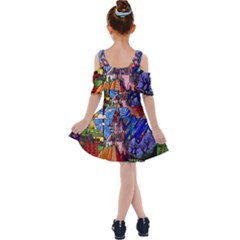 Kids  Shoulder Cutout Chiffon Dress 