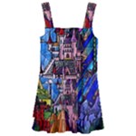 Beauty Stained Glass Castle Building Kids  Layered Skirt Swimsuit