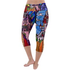 Lightweight Velour Capri Yoga Leggings 