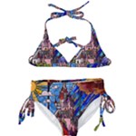 Beauty Stained Glass Castle Building Kids  Classic Bikini Set