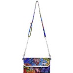 Beauty Stained Glass Castle Building Mini Crossbody Handbag