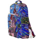 Beauty Stained Glass Castle Building Double Compartment Backpack
