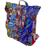 Beauty Stained Glass Castle Building Buckle Up Backpack
