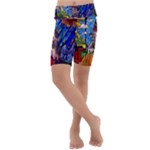 Beauty Stained Glass Castle Building Kids  Lightweight Velour Cropped Yoga Leggings