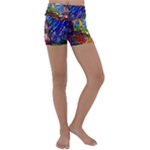 Beauty Stained Glass Castle Building Kids  Lightweight Velour Yoga Shorts