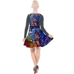 Plunge Pinafore Velour Dress 