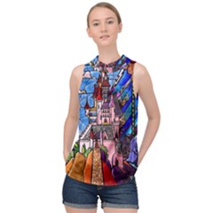 High Neck Satin Top 