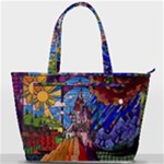 Beauty Stained Glass Castle Building Back Pocket Shoulder Bag 