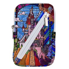 Beauty Stained Glass Castle Building Belt Pouch Bag (Large) from ArtsNow.com