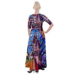Half Sleeves Maxi Dress 