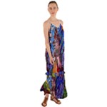 Beauty Stained Glass Castle Building Cami Maxi Ruffle Chiffon Dress