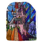 Beauty Stained Glass Castle Building Drawstring Pouch (3XL)